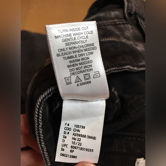 LOGO by Lori Goldstein Limited Edition Velvet Patchwork Jeans Washed Black 6P - Picture 15 of 15